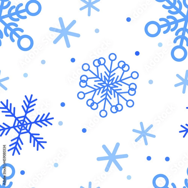 Obraz set of snowflakes. winter pattern