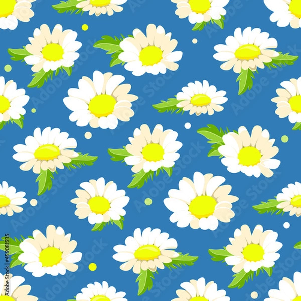 Fototapeta seamless pattern with camomiles