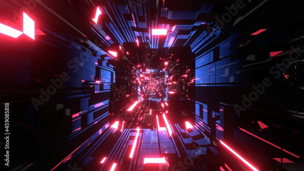 Fototapeta トンネル クラブイベント VJ アブストラクト サイバー空間 赤 [別Verあり]