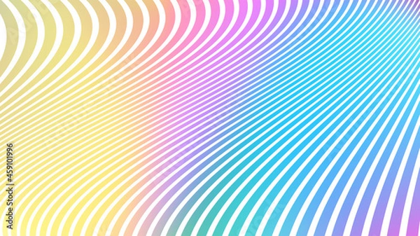 Fototapeta Abstract colorful image with thin lines. Bright gradient background that goes from yellow to pink and blue. The site, wallpaper, design of booklets, leaflets. Vector stock illustration