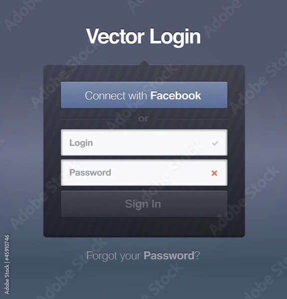 Fototapeta Vector login password security web screen