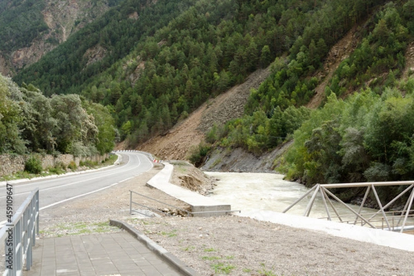 Obraz asphalt mountain road and river