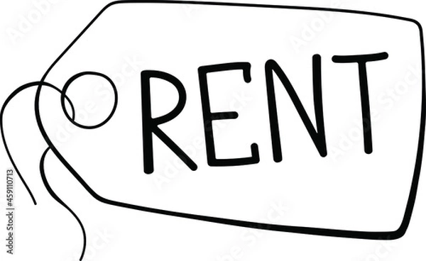 Obraz Label rent vector doodle