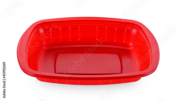 Fototapeta plastic empty bowl on white background