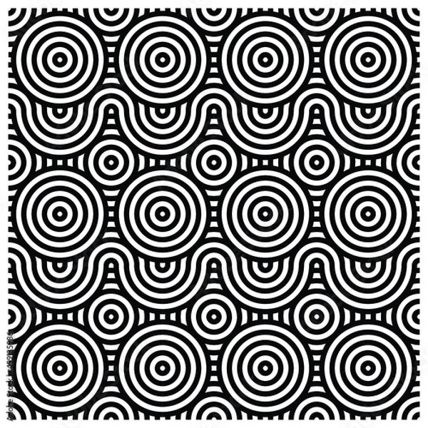 Fototapeta Background pattern seamless geometric line circle design abstract vector