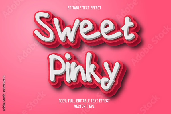 Fototapeta Sweet pinky editable text effect comic style