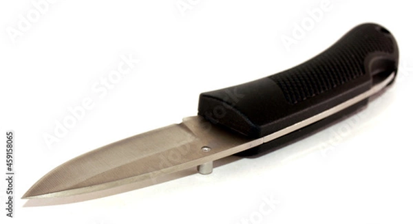 Obraz isolated on a white background. A penknife - a kind of a knife which blade cleans up in a handle.