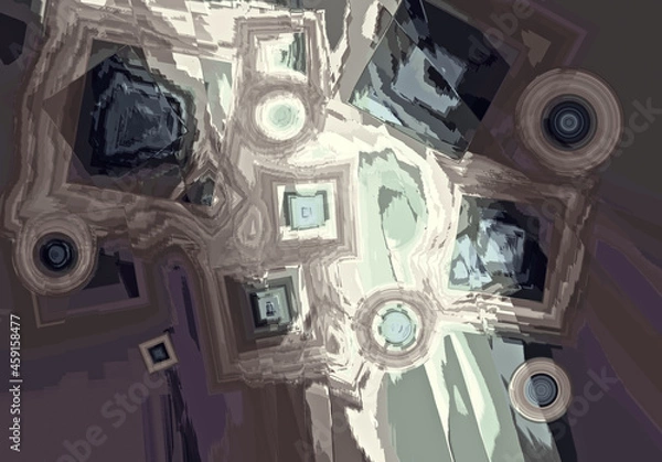 Obraz abstraction of solid ice through thawed in water, as a background for wall-paper,
