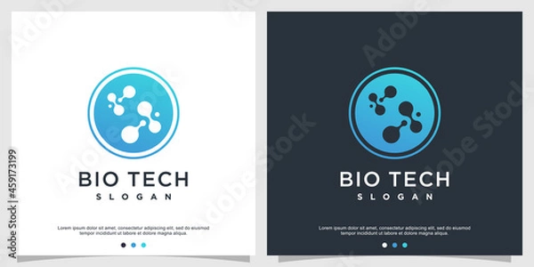 Obraz Bio tech logo with circle style Premium Vector