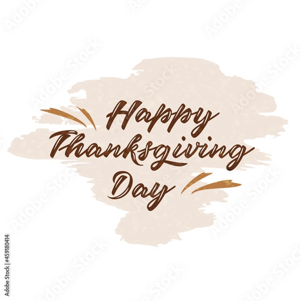Obraz Happy Thanksgiving banner with lettering and illustration