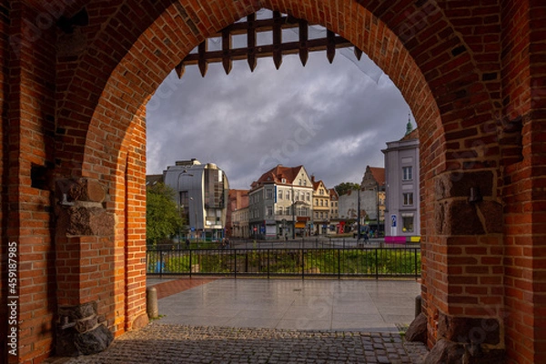 Obraz Olsztyn - High Gate, view of 11 Listopada Street, buildings lit by morning sun - Warmia, Poland