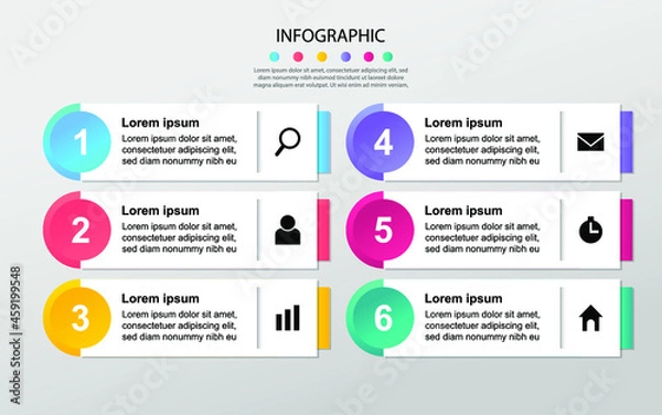Obraz Modern Business data visualization. Process chart. Abstract elements of graph, diagram with steps, options, processes. Vector business template for presentation. Creative concept for infographic.
