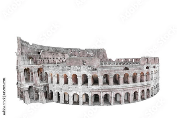 Obraz Colosseum in Rome, Italy isolated on white background with clipping path