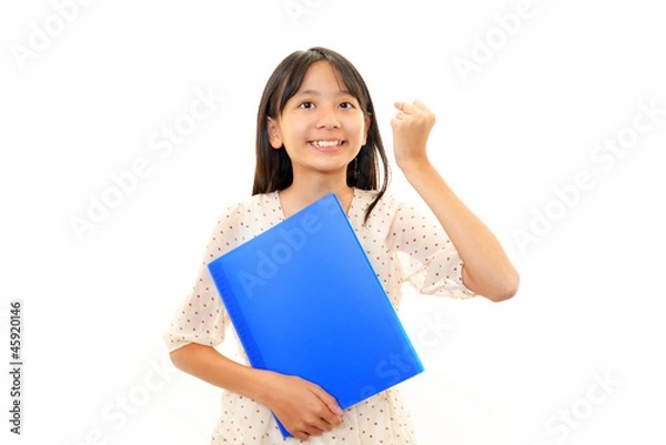 Fototapeta ガッツポーズをしている女の子