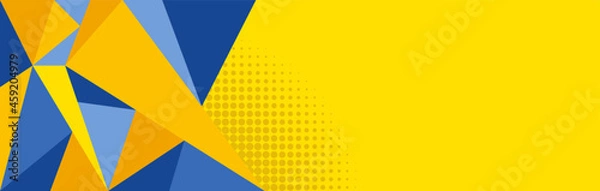 Obraz Modern yellow background with stripes. vector abstract background hipster futuristic graphic, texture design, bright poster, banner yellow and blue.