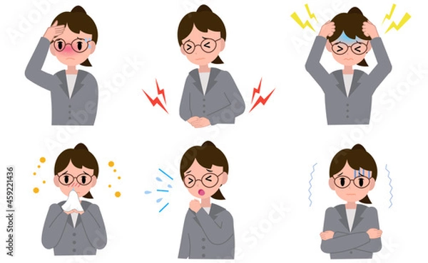 Fototapeta 体調不良のビジネスウーマン