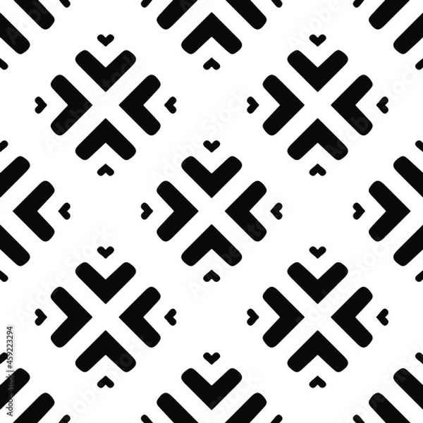 Fototapeta Seamless vector pattern in geometric ornamental style. Black  pattern.