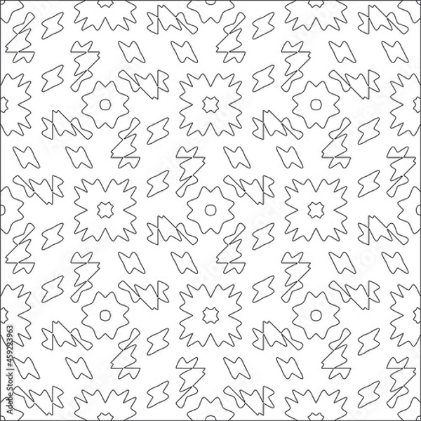 Fototapeta floral pattern background.Repeating geometric pattern from striped elements. Black pattern. 