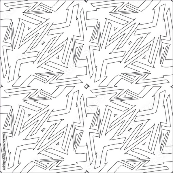Obraz floral pattern background.Repeating geometric pattern from striped elements.  Black pattern. 