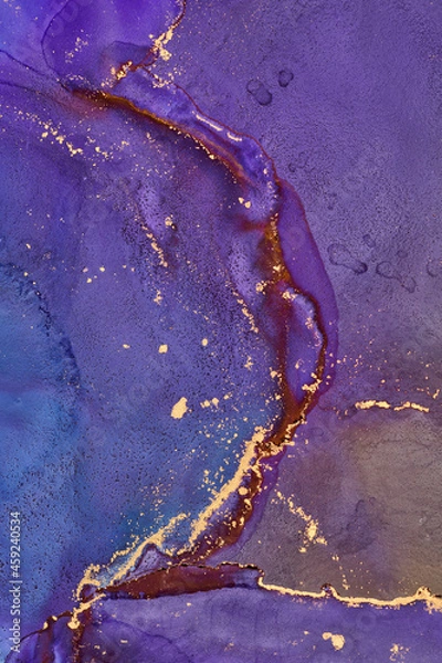 Obraz Fluid Art . Abstract colorful background, wallpaper. Mixing acrylic paints. Modern art. Marble texture. Alcohol ink colors translucent
