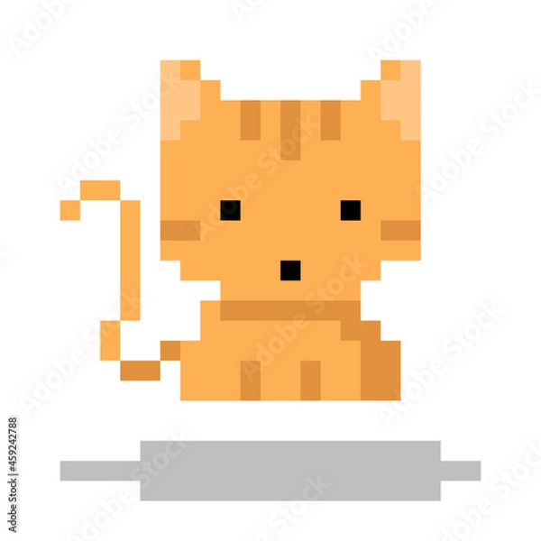 Fototapeta Cat Icon, Pixel 8 bit style