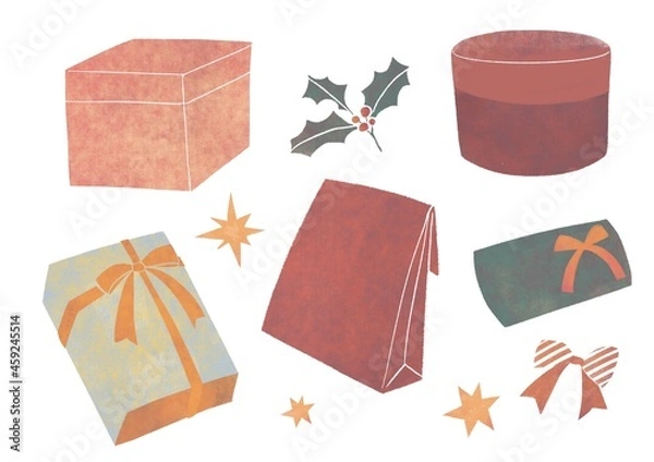 Obraz クリスマスプレゼントのイラスト