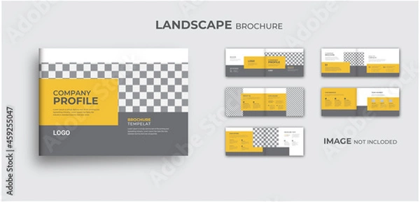 Obraz Professional company profile landscape brochure template multipage minimal brochure design