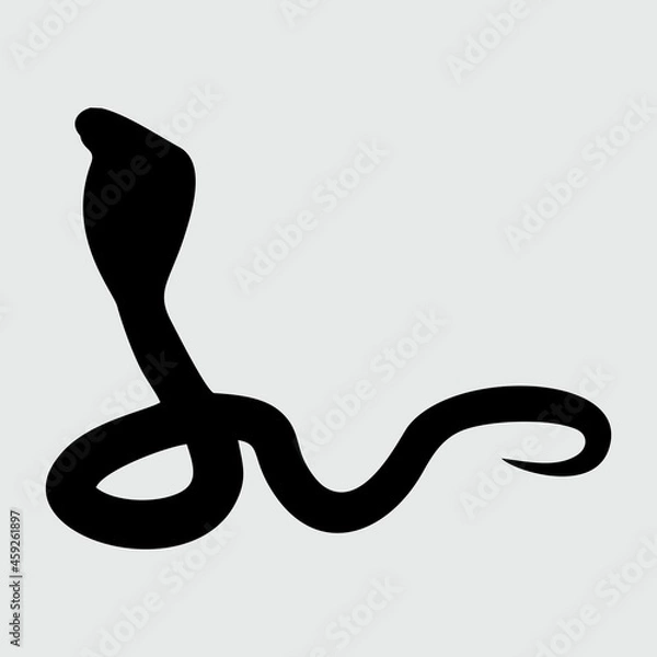 Fototapeta Cobra Silhouette, Cobra Isolated On White Background