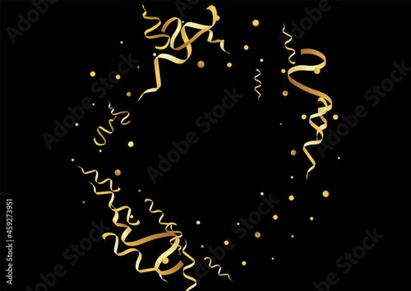 Obraz Golden Star Celebration Vector Black Background.