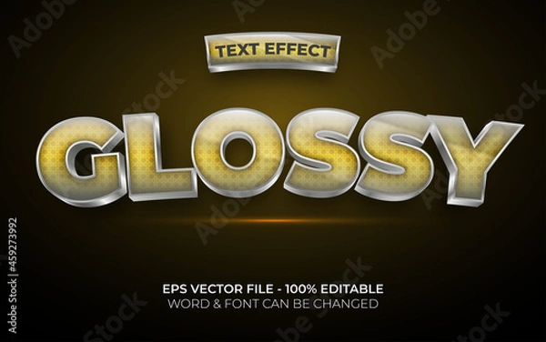 Fototapeta Glossy text effect style. Editable text effect.