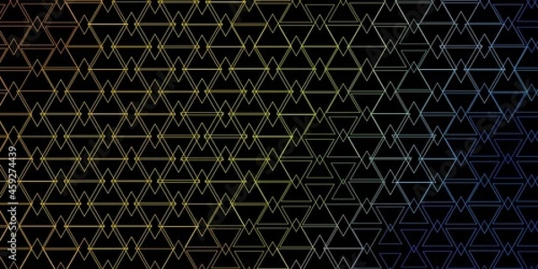 Obraz Dark Blue, Yellow vector background with lines, triangles.