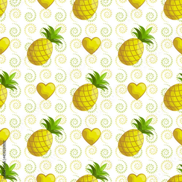 Obraz pineapples print seamless pattern swirls fabric textile