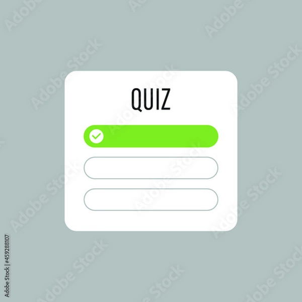 Fototapeta Quiz social media instagram sticker, template icon, user interface question button stories social media design, vector illustration