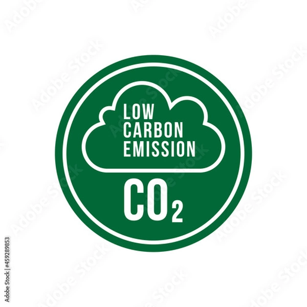Obraz Low carbon emission vector label