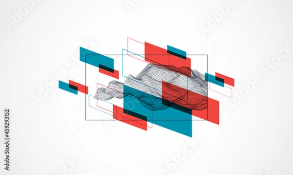 Obraz Modern science or technology elements. Trendy abstract background. Surface illustration. Vector.