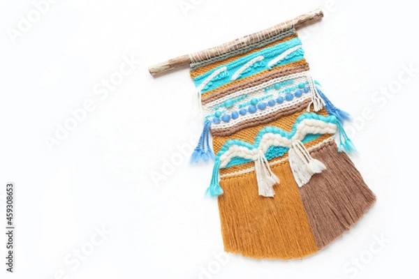 Obraz Beautiful handmade wall hanging on white background.