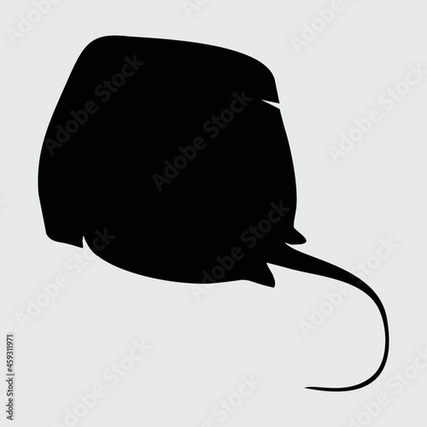Fototapeta Stingray Silhouette, Stingray Isolated On White Background