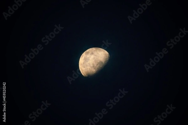 Fototapeta A telescopic view of the beautiful moon in the night