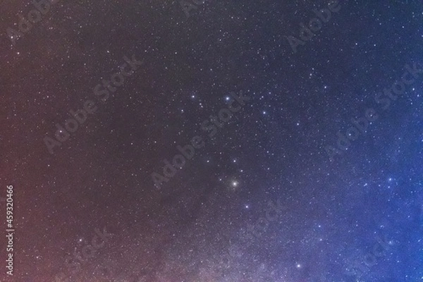 Fototapeta Negative effects of light pollution on visibility of night stars as seen in suburbs