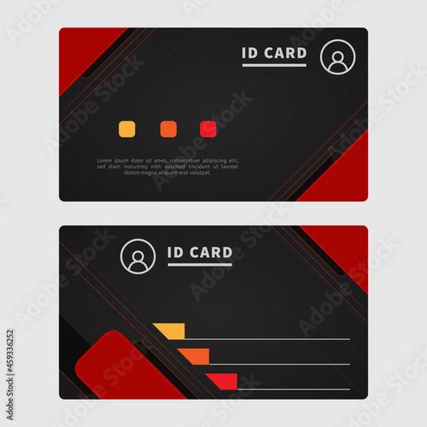 Obraz dark color id card layout. minimalistic vector background