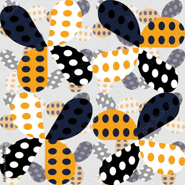 Obraz Modern doted geometric cactus seamless vector pattern 