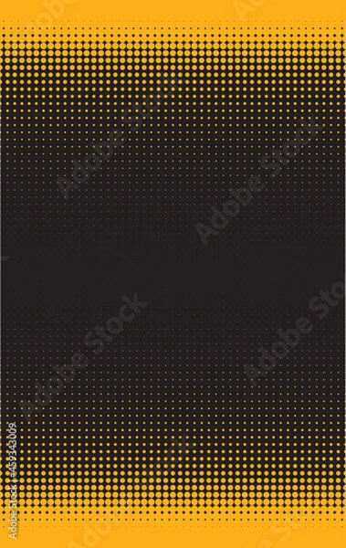 Fototapeta Polka, yellow on black pattern. Texture background