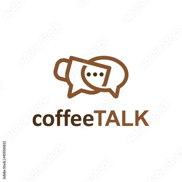 Obraz coffee talk chat cup logo vector icon illustration