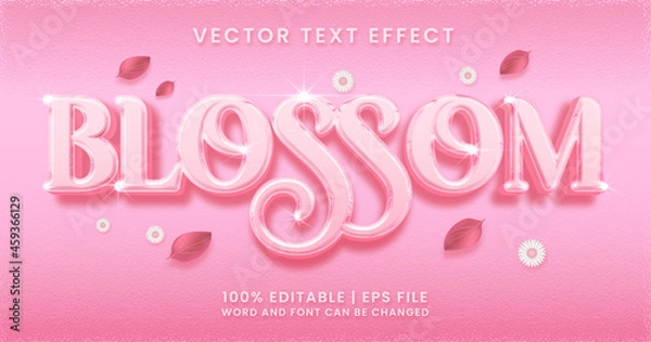 Obraz Blossom text, shiny pink editable text effect style