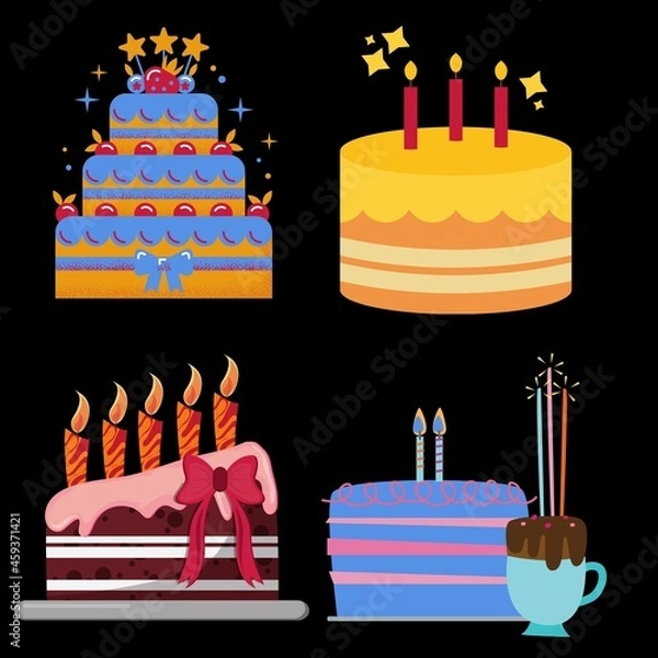 Obraz birthday cake with candles