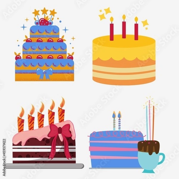 Obraz birthday cake and candles