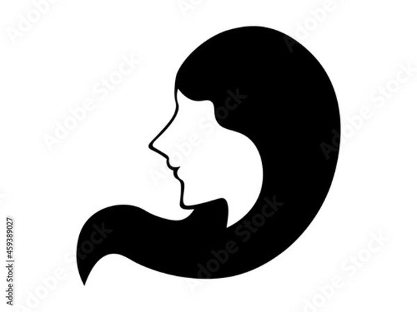 Obraz 女性横顔モノクロ