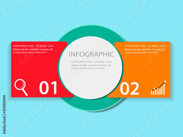 Obraz Infographic template two options, process or step for business