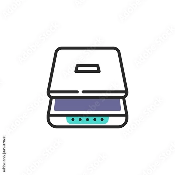 Fototapeta Document scanner line icon