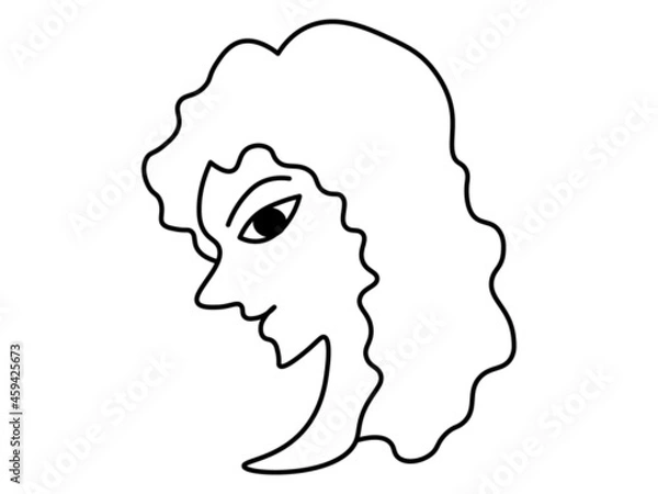 Obraz 女性横顔線画